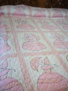 GREAT APPLIQUED SOUTHERN BELLE CUTTER QUILT #E50  
