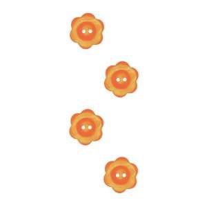  Riley Blake Sew Together 1 Flower Button Orange By The 