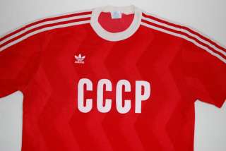 1980s RUSSIA CCCP USSR ADIDAS HOME FOOTBALL SHIRT (SIZE L)  