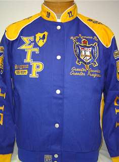   Gamma Rho Blue & Yellow Sorority, Inc. Racing Style Jacket  