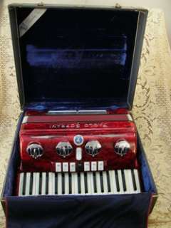 Superb Vintage Red Paolo Soprani 80 Bass Accordion   