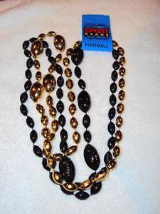 PITTSBURGH STEELERS NFL 2pk FOOTBALL BEADS NECKLACE B&G  