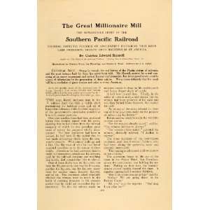 1910 Article Southern Pacific Railroad Russell Train   Original Print 