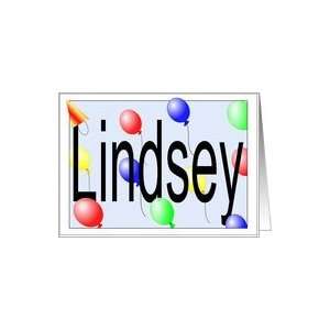  Lindseys Birthday Invitation, Party Balloons Card: Toys 