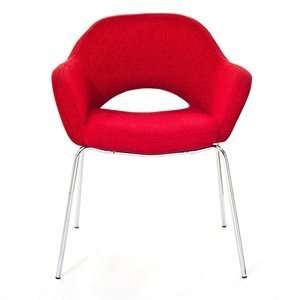  Saarinen Style Arm Chair in Red Fabric