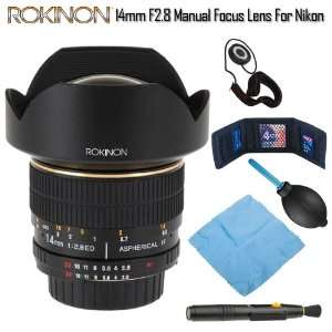  Rokinon 14mm F2.8 Manual Focus Lens for Nikon AI Bundle 