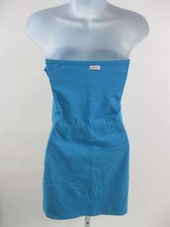 RONSON Blue Cotton Strapless Mid Thigh Dress Size P  