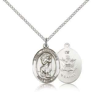 .925 Sterling Silver St. Saint Christopher / Army Soldier 