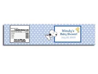 Baby Snoopy Blue Baby Jar / Candle Label Sticker Favor  