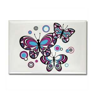  Rectangle Magnet Psychedelic Butterflies 