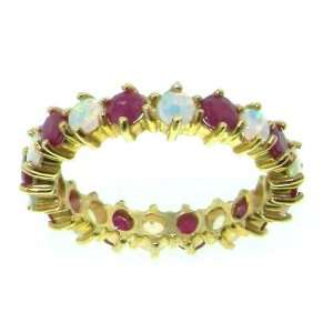   Ladies Opal & Ruby Full Eternity Ring   Finger Sizes 5 to 12 Available