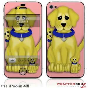  iPhone 4S Skin Puppy Dogs on Pink by WraptorSkinz 
