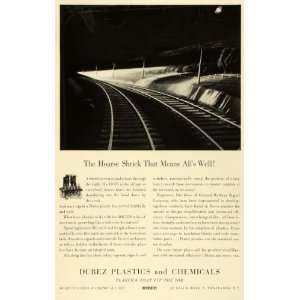 1941 Ad WWII Durez Plastics Chemicals Train General Railway Signal 