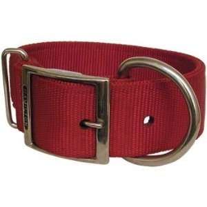  Red 2 Ply Nylon Buckle Collar   Small Wide