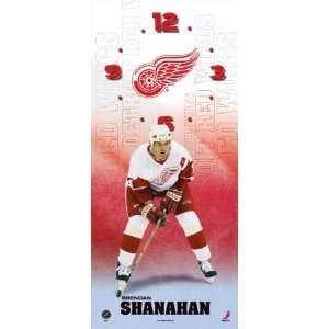  7x16 Brendan Shanahan Detroit Red Wings Clock: Sports 