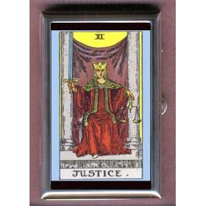  JUSTICE TAROT CARD Coin, Mint or Pill Box Made in USA 