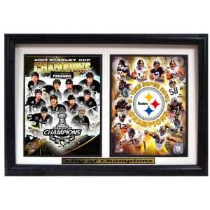  Pittsburgh City of Champions 12 x 18 Double Frame 