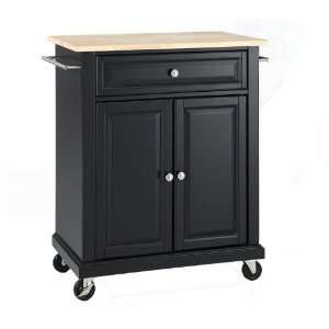   Natural Wood Top Portable Kitchen Cart by Crosley: Furniture & Decor