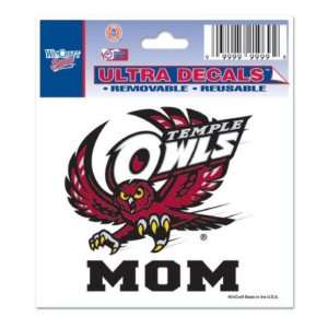    TEMPLE OWLS 3X4 ULTRA DECAL WINDOW CLING