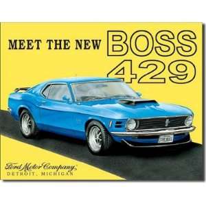  Ford Mustang Meet the New Boss 429 Car Retro Vintage Tin 