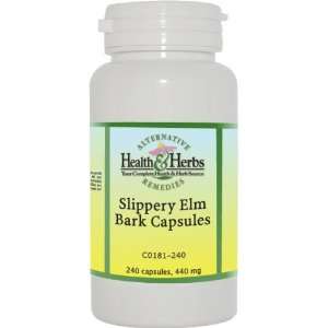   Health & Herbs Remedies Slippery Elm Bark Capsules, 240 Count Bottle