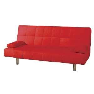    Straight Leg Futon Convertible Sofa Bed in Red