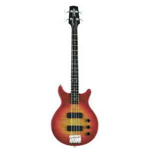  Slammer SB4F Flame Top Short Scale Bass, Cherry Sunburst 