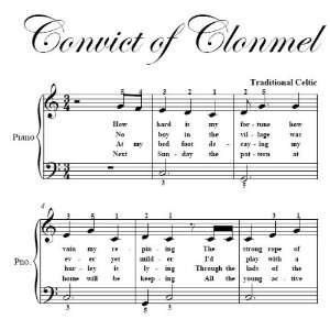  Convict of Clonmel Big Note Piano Sheet Music Traditional 