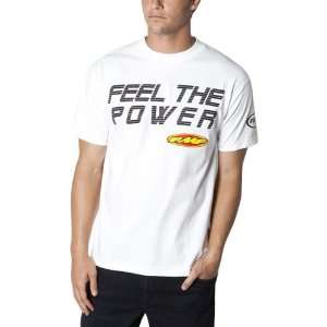 FMF Feel The Power Mens Short Sleeve Sports Wear Shirt   White / 2X 