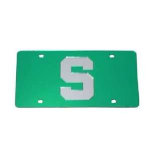   Michigan State Spartans License Plate Block S Sil