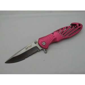  762 Silver Inlay Pink Folder Pocket Knife 