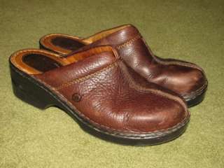Born brown leather comfort clogs mules shoes womens 8 M  