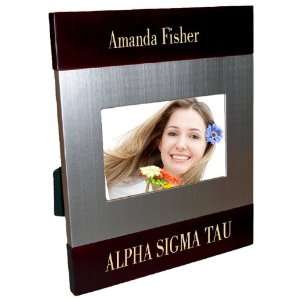  Alpha Sigma Tau Brush Silver Frame: Home & Kitchen