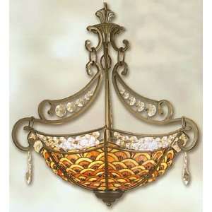  Crystal Amber Feather Tiffany Series Ceiling Lamp