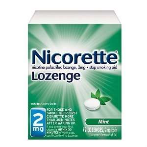  Nicorette Stop Smoking Lozenges, 2mg, Mint 72 ct (Quantity 