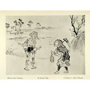  1932 Print Kyosai Shojo Japanese Artist Art Japan Peasants 
