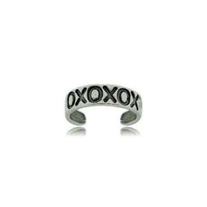    Sterling Silver Toe Ring XOXO Hugs & Kisses Adjustable: Jewelry