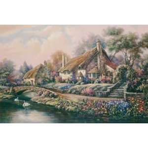  Carl Valente Village Of Selworthy 16x12 Poster Print