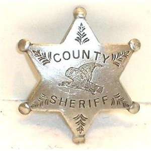  County Sheriff Old West Police Badge With Eagle 