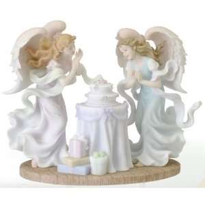   Celebrate Angels W/Cake Angel Statue Resin / Stone: Home & Kitchen