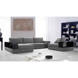  Vig Furniture Anthem   Grey Fabric Modern Sectional With 