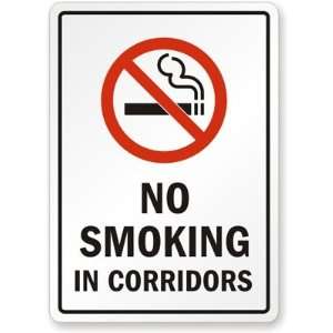  No Smoking in Corridors Sign Plastic, 14 x 10 Office 