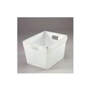  Corrugated Plastic Tote With Lid 18 1/2x13 1/4x12 White 