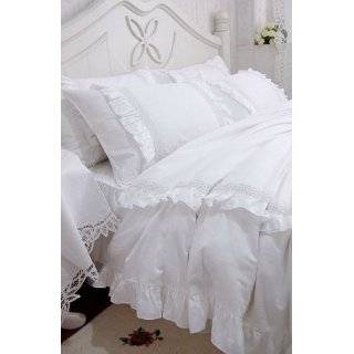Shabby and Elegant White Lace/ruffle Duvet Cover Bedding Set,queen 