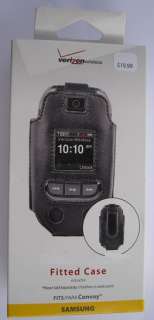 OEM Samsung Convoy U640 Black Leather Fitted Holster Snap Case+Verizon 