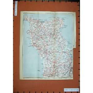  1933 Colour Map France Cherbourg Coutances Silo Lessay 