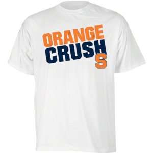   Syracuse Orange White Orange Crush Slogan T Shirt