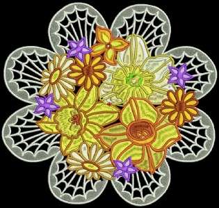 FANCY FLORAL 10 MACHINE EMBROIDERY DESIGNS 2 SIZES  