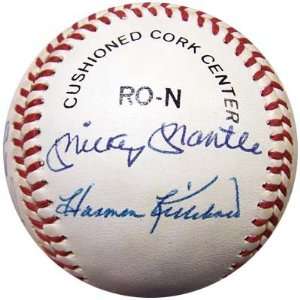 500 HR Club Autographed NL Baseball (8 Signatures) Mantle Williams JSA 