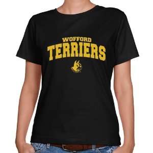  NCAA Wofford Terriers Ladies Black Logo Arch Classic Fit T 